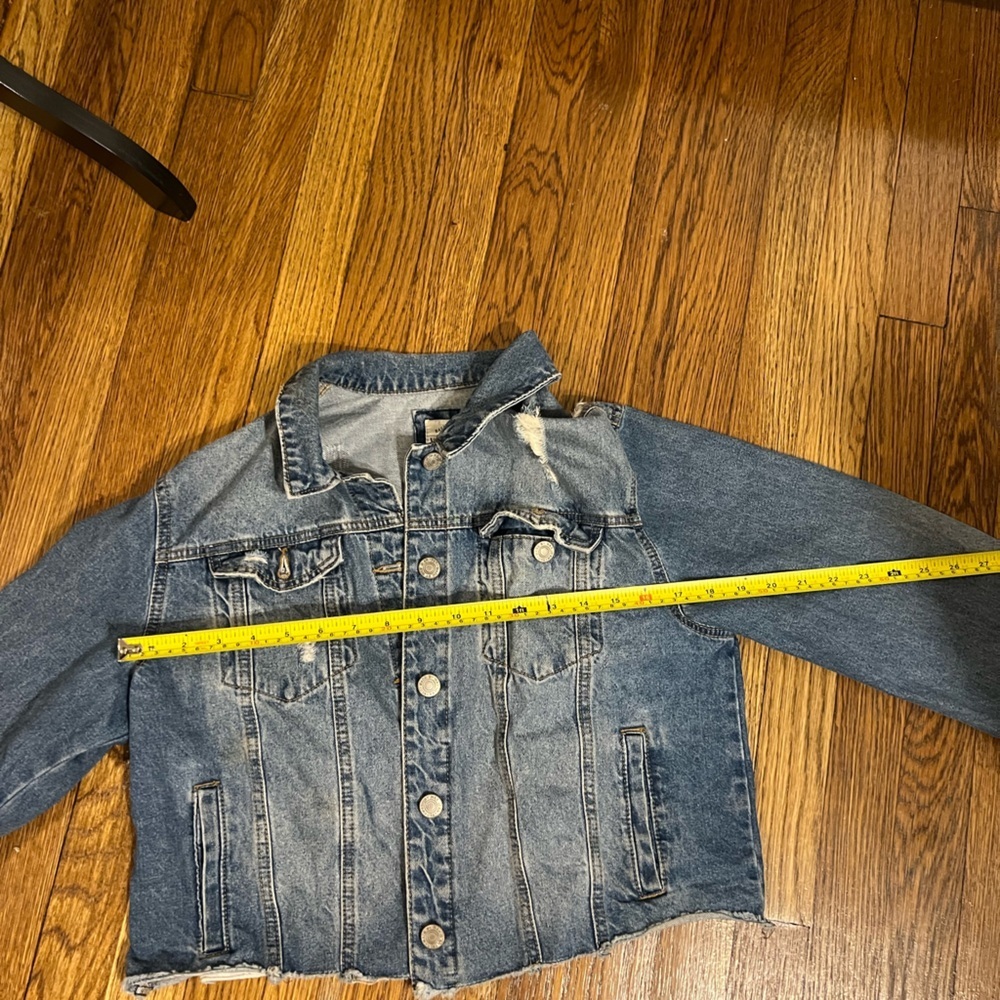 Wax Jean Distressed Blue Denim Jacket - Picture 14 of 14